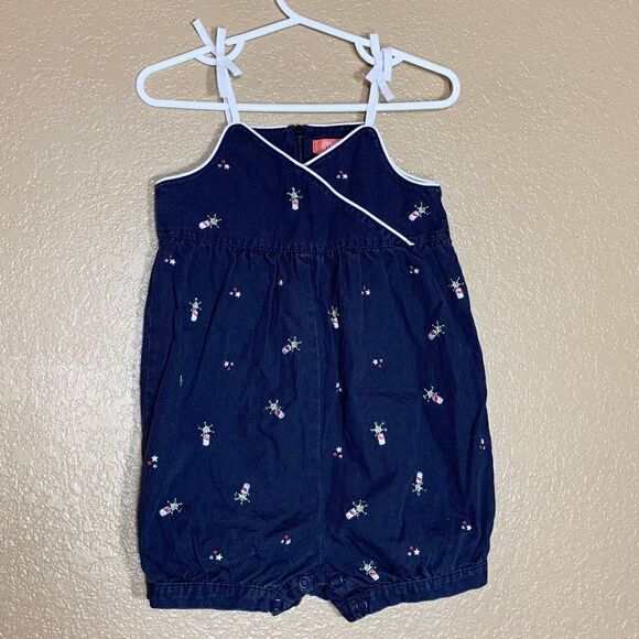 Gymboree toddler girl blue fire cracker romper - Picture 1 of 7